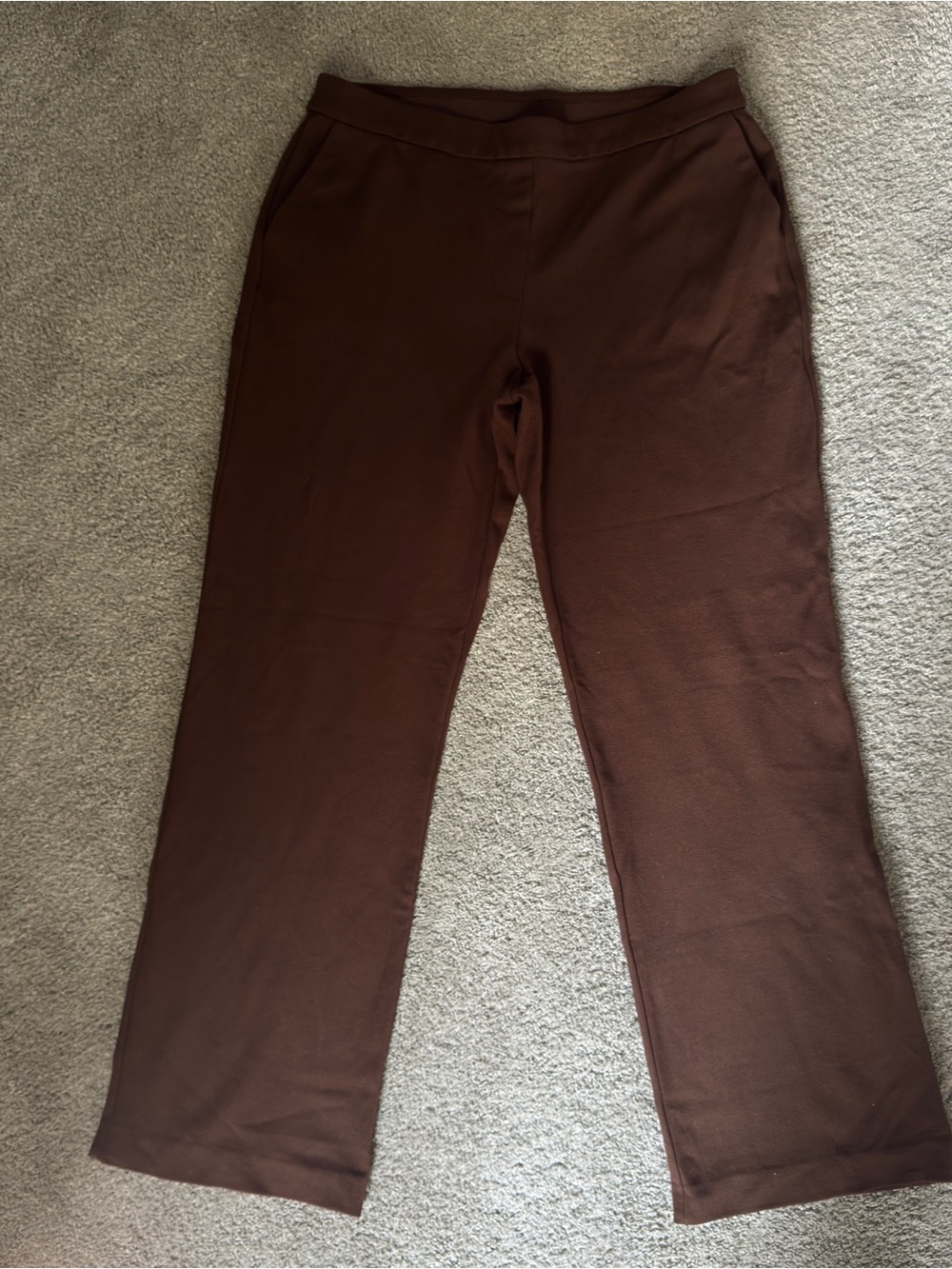 Maison d’Amélie Chocolate Brown Pull-On Straight Leg Pants Size 12